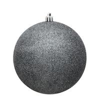 View 8" Pewter Glitter Ball Ornament