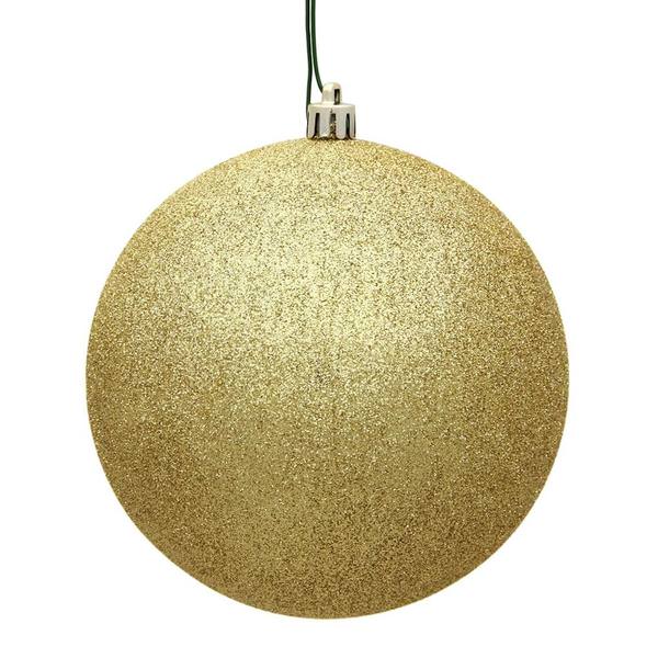 10" Gold Glitter Ball Christmas Ornament