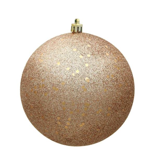 10" Cafe Latte Sequin Ball Christmas Ornament