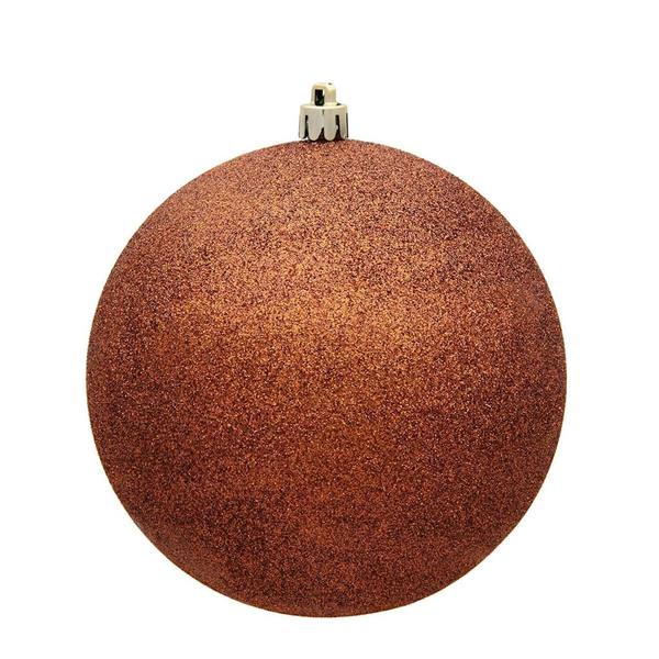 10" Copper Glitter Ball Christmas Ornament