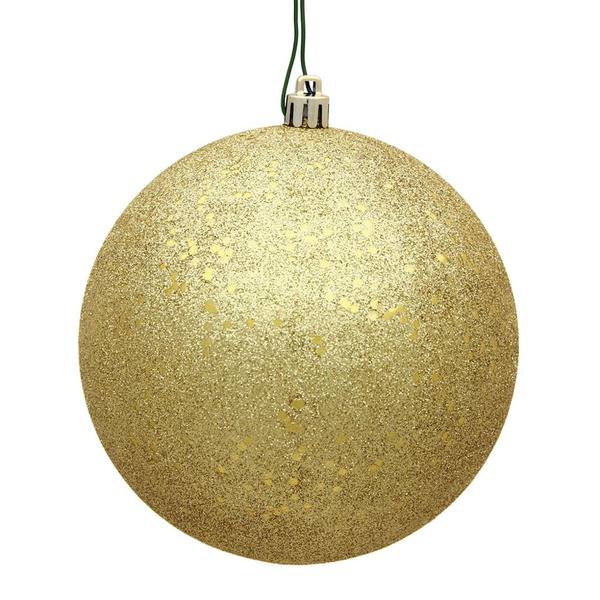 12" Gold Sequin Finish Ball Ornament