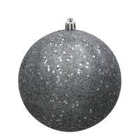 Vickerman 12" Pewter Sequin Ball Ornaments