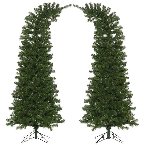 7.5' x 38'' Artificial Green Whimsical Tree Arch (2 piece)