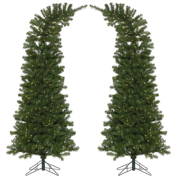 7.5' x 38'' Artificial Green Whimsical Tree 1000 Warm White LED Lights (2 piece)