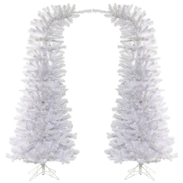 7.5' x 38'' Artificial White Whimsical Tree Arch (2 piece)