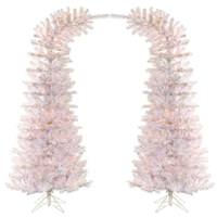 Vickerman 7.5' x 38'' Artificial White Whimsical Tree Arch 1000 Clear Incandescent Lights(2 piece)