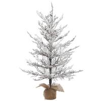 Vickerman 4' x 30" Flocked Winter Twig Pine Tree
