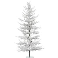 Vickerman 7' x 40" Artificial Flocked Winter Twig Pine Tree