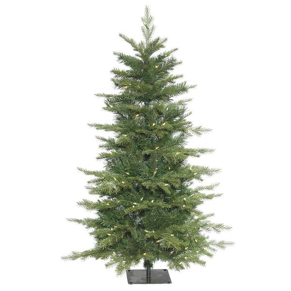 4.5' x 32" Artificial Larkspur Fir Christmas Tree 150 Dura-Lit® Warm White LED Lights