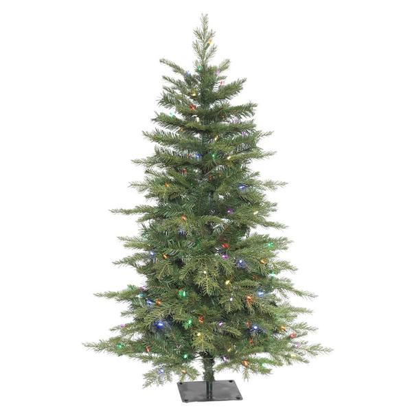 4.5' x 32" Artificial Larkspur Fir Tree 150 Multi-Color LED Lights