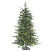Vickerman 4.5' x 32" Artificial Larkspur Fir Tree 150 Multi-Color LED Lights
