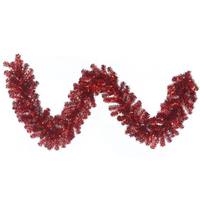 Vickerman 9' Artificial Ruby Red Pine Garland with 70 Red LED Lights