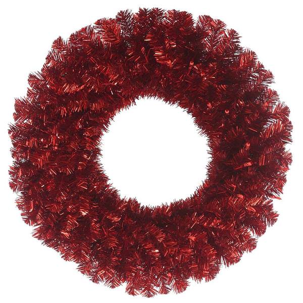 30" Artificial Ruby Red Pine Wreath