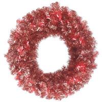 Vickerman 30" Artificial Rose Pine Wreath 70 Pink LED Lights