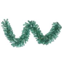 Vickerman 9' Artificial Teal Pine Garland with 70 Sky Blue LED Lights