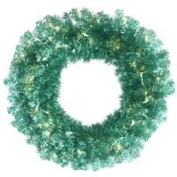 Vickerman 30" Artificial Teal Pine Wreath 70 Sky Blue LED Lights