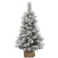 Vickerman 24" x 15" Artificial Flocked Kersey Pine Christmas Tree with 35 Dura-Lit® LED Warm White Lights