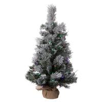 Vickerman 36" x 20" Artificial Flocked Kersey Pine Christmas Tree with 70 LED Lights