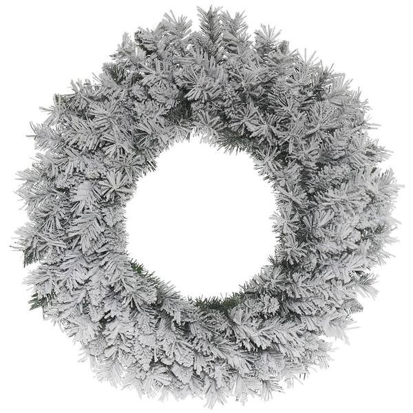 24" Artificial Flocked Vail Spruce Wreath