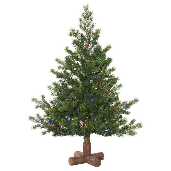 3' x 29" Artificial Eagle Frasier Fir Tree 100 Multi Color LED Lights