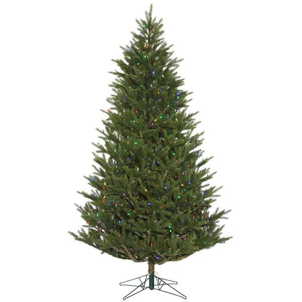 7.5' x 57" Artificial Fresh Cut Frasier Fir 800 Multi Color LED Lights