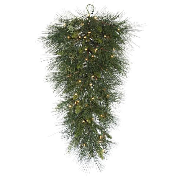32" Artificial Spencer Mixed Pine 50 Clear Miniature Lights Teardrop