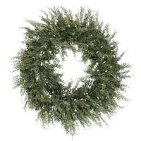 Vickerman 24" Artificial Juniper Pine Wreath 200 Warm White LED Lights