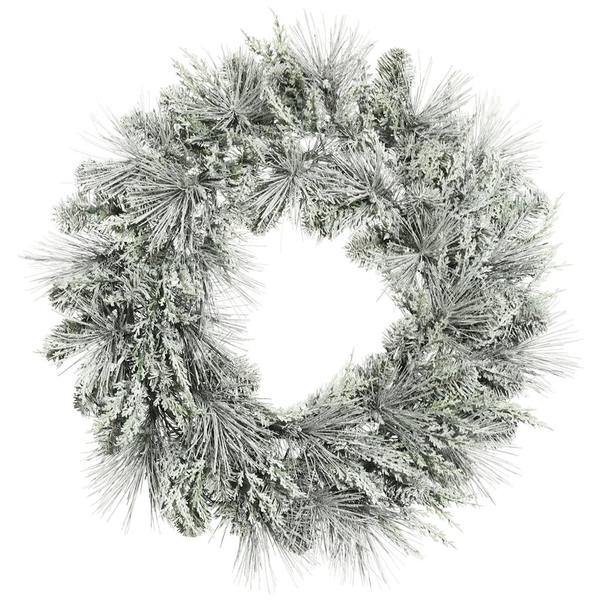 24" Artificial Frosted Mixed Pine Wreath