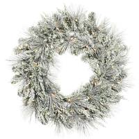 Vickerman 30" Artificial Frosted Mixed Pine Wreath 70 Clear Miniature Lights