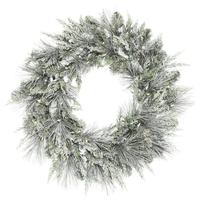 Vickerman 30" Artificial Frosted Mixed Pine Wreath 70 Warm White LED Lights