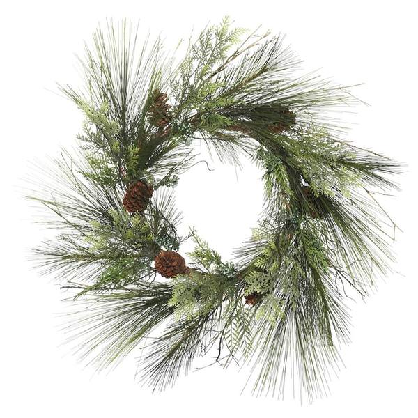 36" Artificial Mixed Cedar Pine Wreath