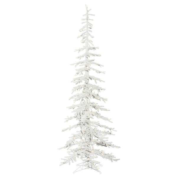 7.5' x 34" Artificial Flocked Kuna Pine Tree 250 Warm White LED Lights