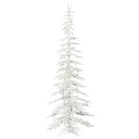 View 7.5' x 34" Artificial Flocked Kuna Pine Tree 250 Warm White LED Lights