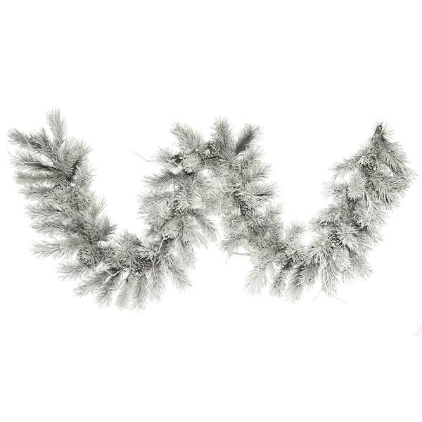 9' Artificial Flocked Iceland Garland