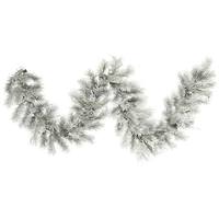 Vickerman 9' Artificial Flocked Iceland Garland 100 Warm White LED Lights