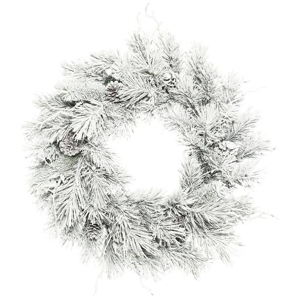 30" Artificial Flocked Iceland Pine Wreath