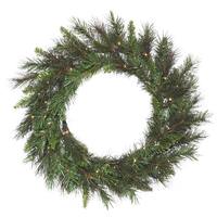 Vickerman 24" Artificial Nulato Mixed Pine Wreath 50 Warm White Battery Operated LED Lights