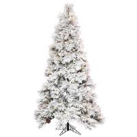 Vickerman 7.5' x 49" Artificial Flocked Atka Pine Tree 950 Warm White LED Lights