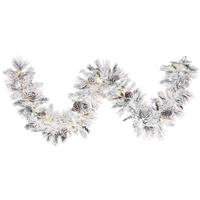 Vickerman 9' Artificial Flocked Atka Garland 200 Warm White LED Lights