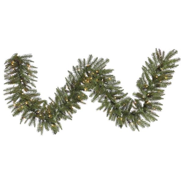 9' Artificial Carlsbad Fir Garland 100 Warm White Miniature Lights