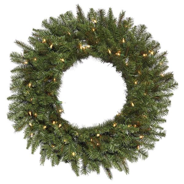 30" Artificial Carlsbad Fir Wreath 70 Clear Miniature Lights