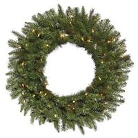 Vickerman 30" Artificial Carlsbad Fir Wreath 70 Clear Miniature Lights
