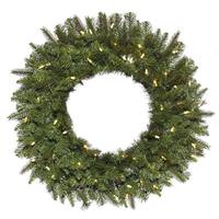 Vickerman 30" Artificial Carlsbad Fir Wreath 70 Warm White LED Lights