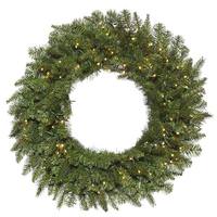 Vickerman 30" Artificial Carlsbad Fir Wreath 200 Warm White LED Lights