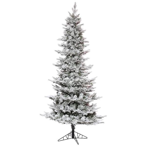 7.5' x 45" Artificial Flocked Kiana Pine 450 Warm White LED Lights