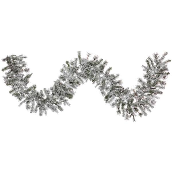 9' Artificial Flocked Kiana Pine Garland