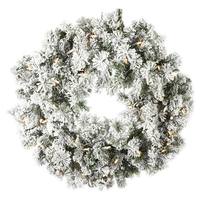 Vickerman 30" Artificial Flocked Kiana Wreath 70 Dura-Lit® LED Lights