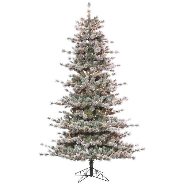 6.5' x 50" Artificial Frosted Lacey Tree 500 Clear Miniature Lights