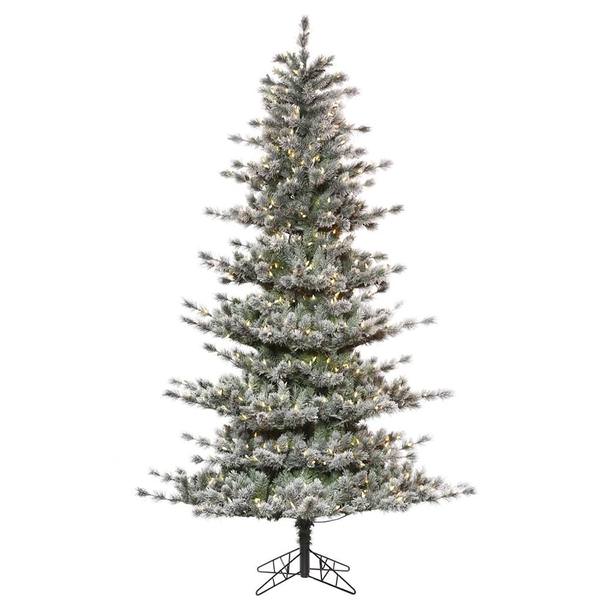 7.5' x 56" Artificial Frosted Lacey 700 Warm White LED Lights