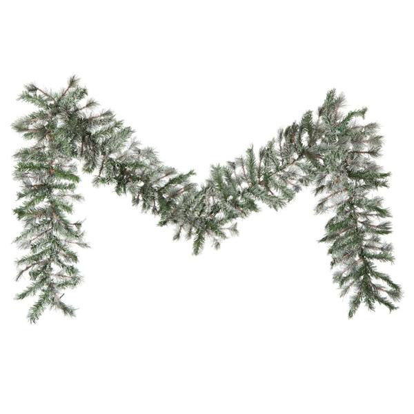 9' x 14" Artificial Frosted Lacey Garland